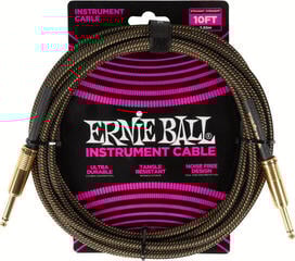 Nástrojový kabel Ernie Ball Braided Instrument Cable Straight/Straight 3 m Rovný - Rovný Nástrojový kabel