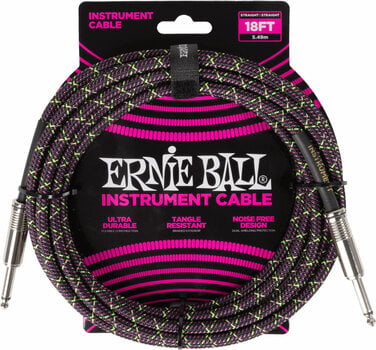 Instrument Cable Ernie Ball Braided Instrument Cable Straight/Straight Violet 5,5 m Straight - Straight - 1