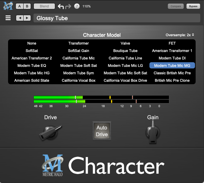Studio software plug-in effect Metric Halo MH Character v4 (Digitaal product)