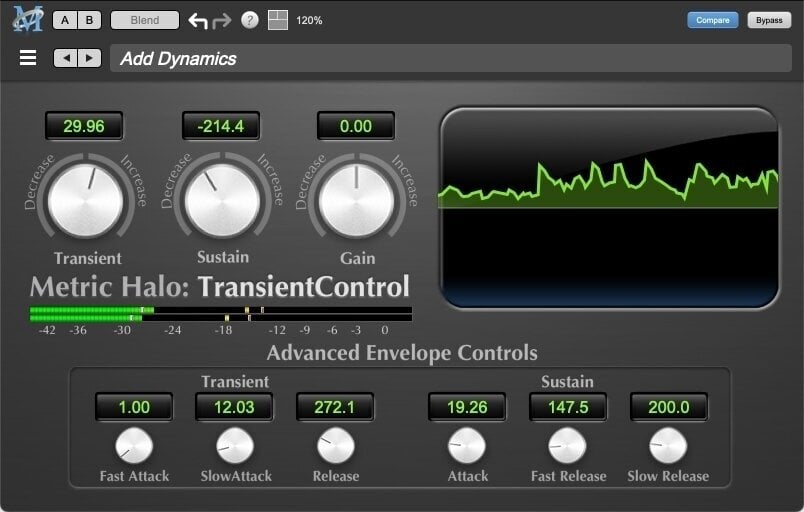 Logiciel de studio Plugins d'effets Metric Halo MH TransientControl v4 (Produit numérique)
