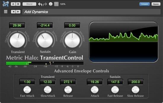 Studio software plug-in effect Metric Halo MH TransientControl v4 (Digitaal product) - 1