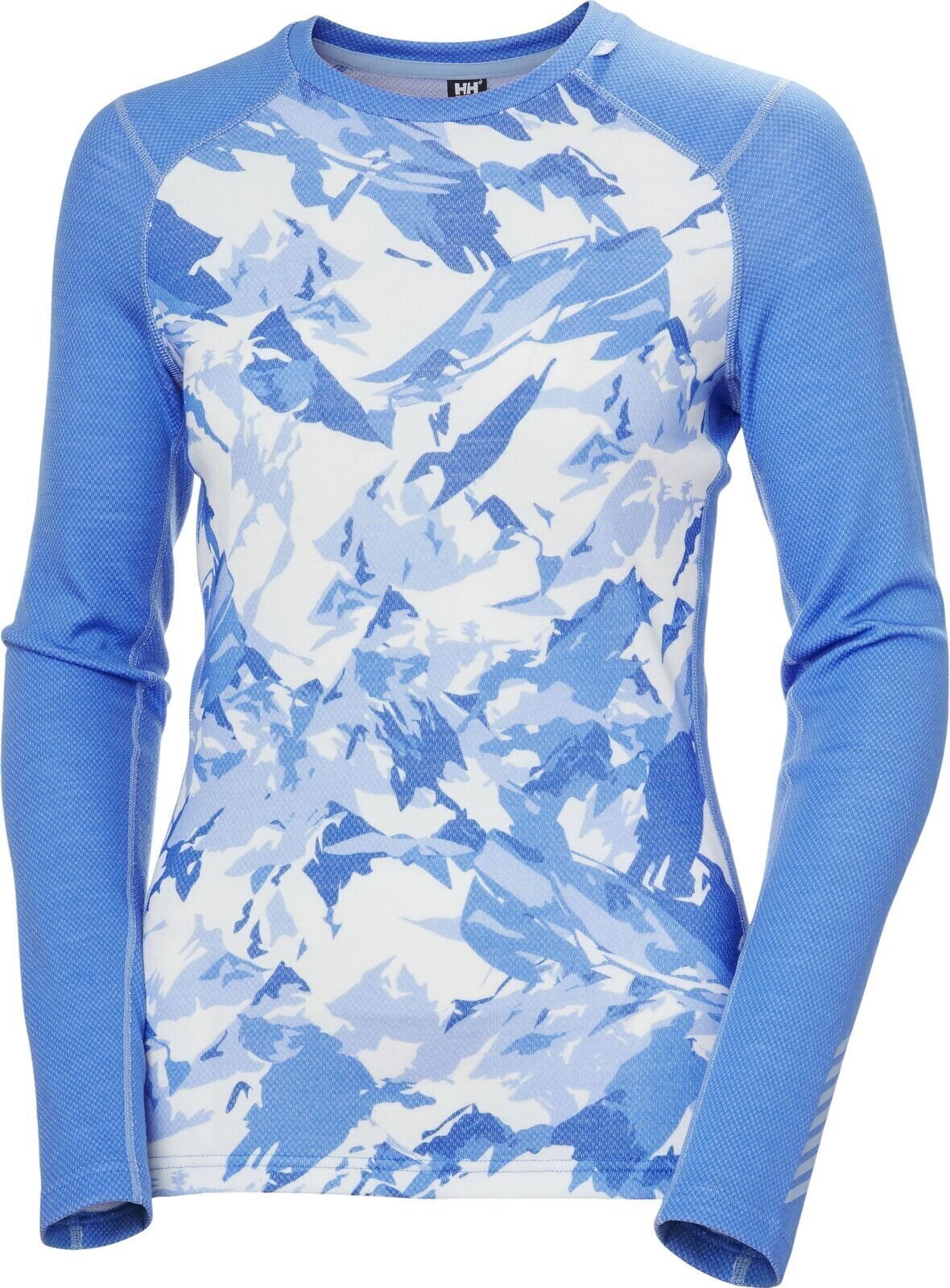 Termounderkläder Helly Hansen Women's Lifa Merino Midweight Graphic Crew Ultra Blue Mountain Camo XS Termounderkläder