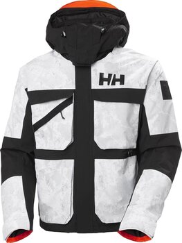 Ski Jacket Helly Hansen ULLR D Heritage Shorts Grey Fog Snow Camo 2XL Ski Jacket - 1