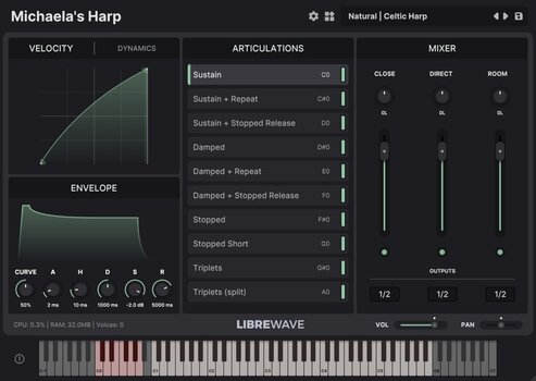 Софтуер за студио VST Instrument LibreWave Michaela's Harp (Дигитален продукт) - 1