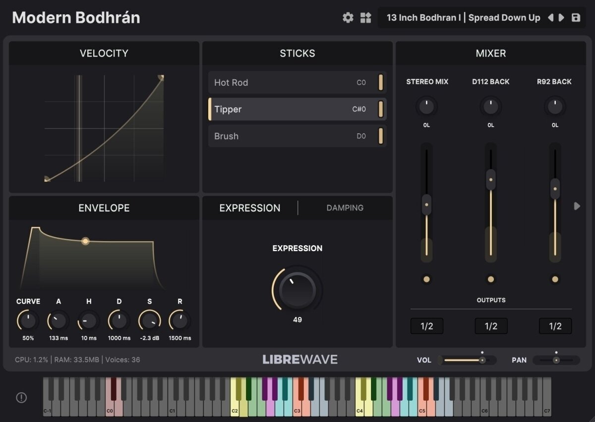 VST Instrument Studio Software LibreWave Modern Bodhrán (Digital product)