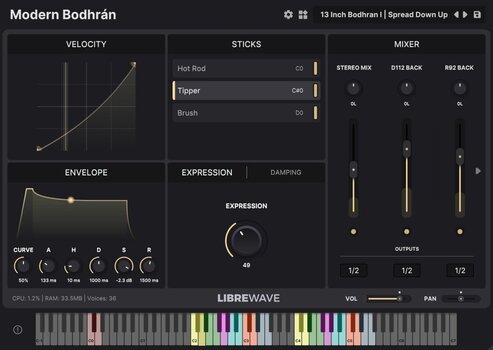 VST Instrument Studio -ohjelmisto LibreWave Modern Bodhrán (Digitaalinen tuote) - 1