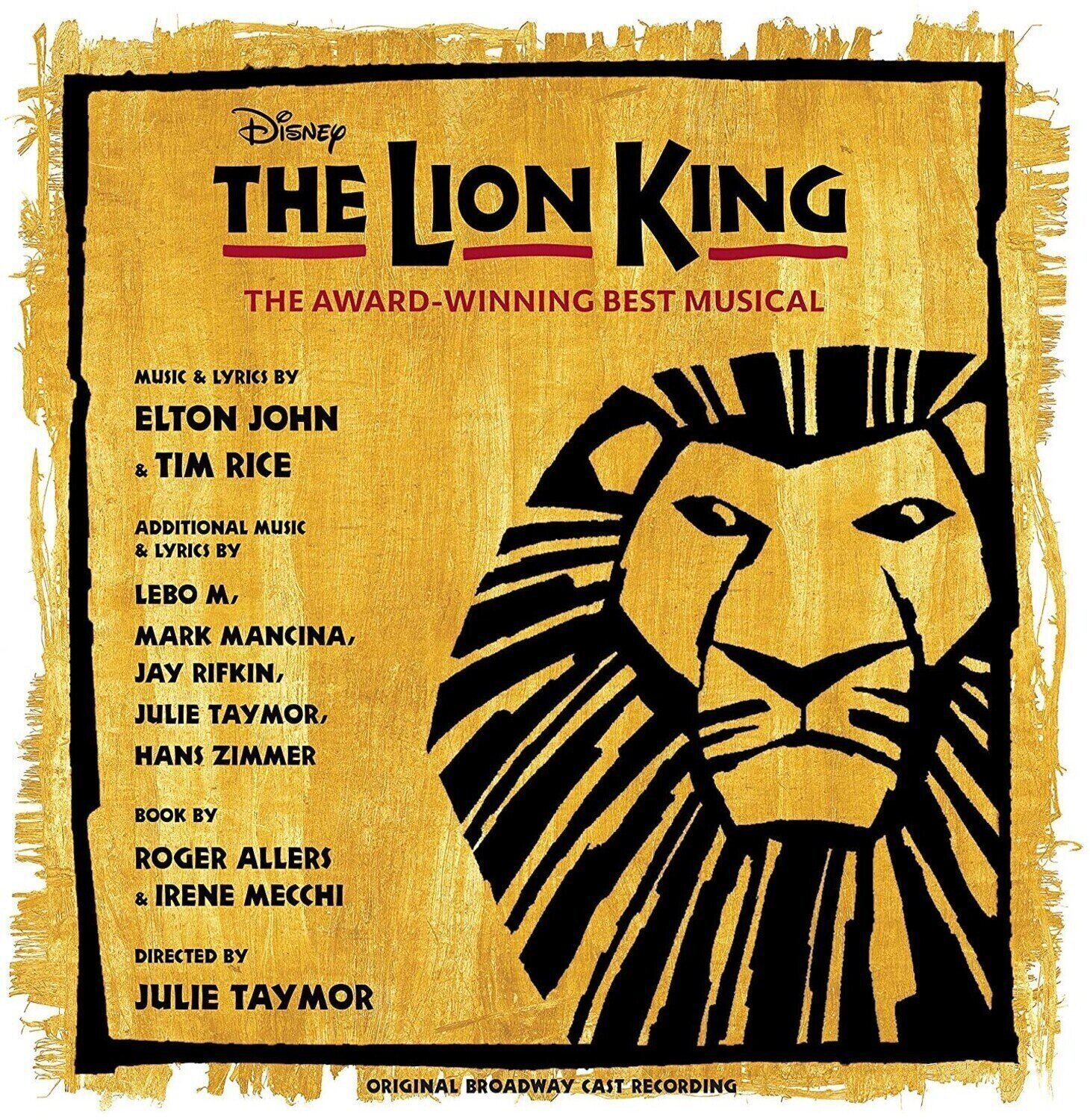 LP plošča Original Broadway Cast - Lion King / O.B.C.R. (Gold and Black Splatter Coloured) (Limited Edition) (2 LP)