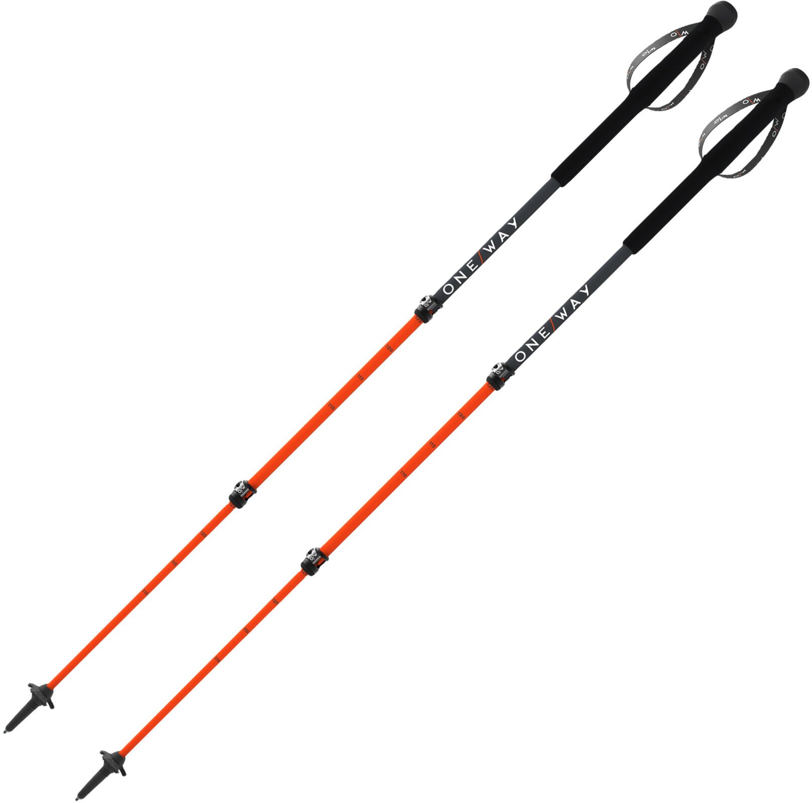 Трекинг стълбове One Way MT Calu Black/Orange 110 - 145 cm Трекинг пръчки