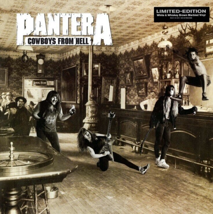 Vinyl Record Pantera - Cowboys From Hell (Reissue) (Limited Edition) (White & Whiskey Brown Marbled) (LP)