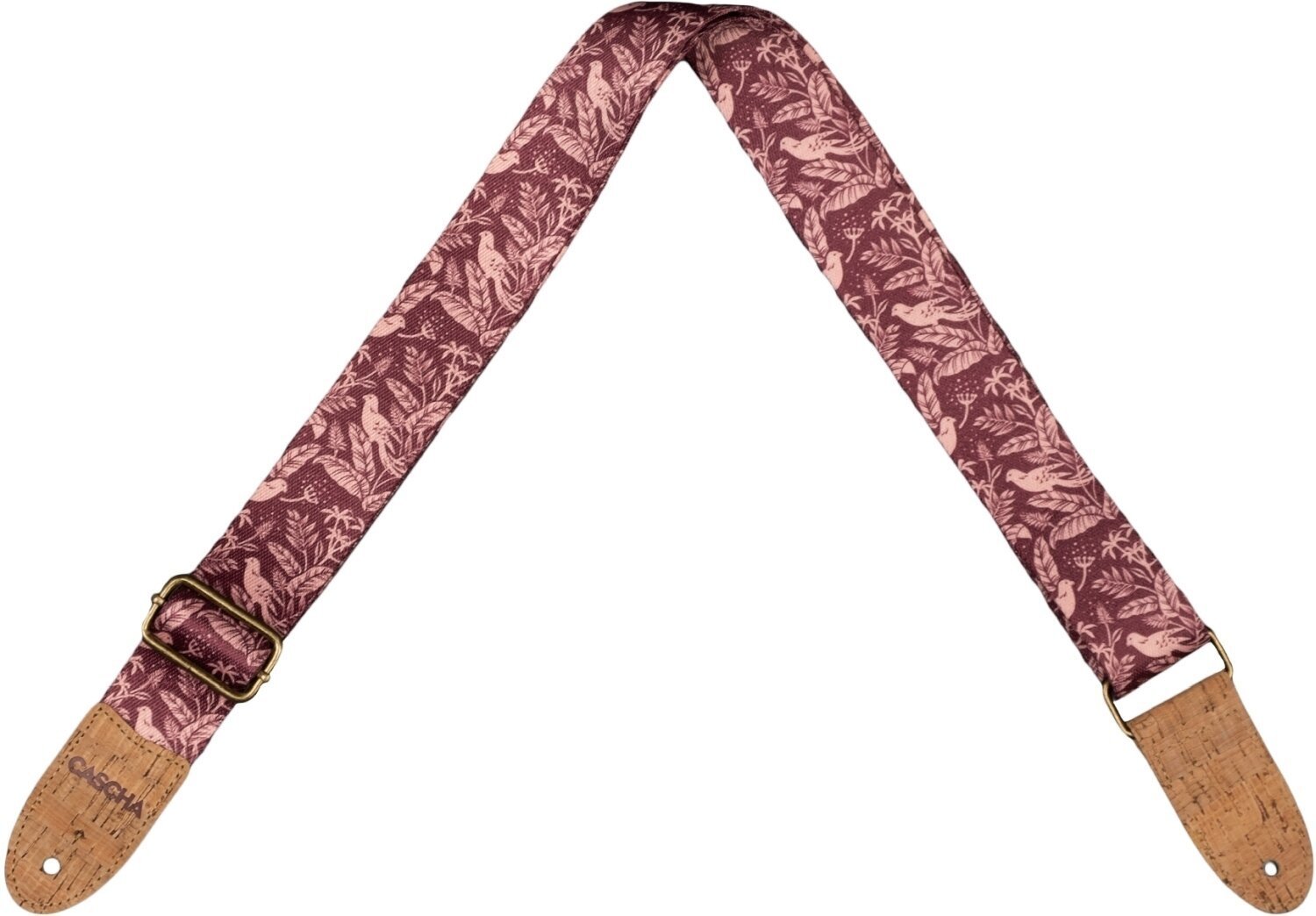 Sangle pour Ukulélés Cascha CUS-VC1 Vegan Cork Sangle pour Ukulélés Mauve Birds