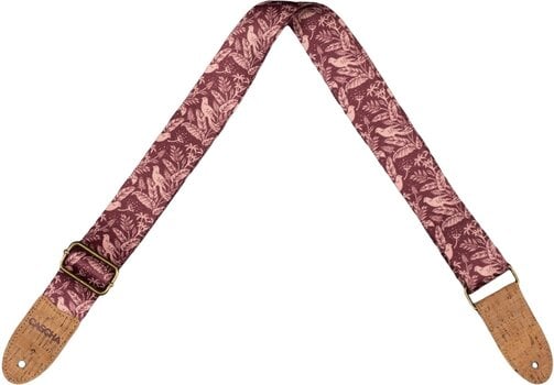 Ukulele Strap Cascha CUS-VC1 Vegan Cork Ukulele Strap Mauve Birds - 1