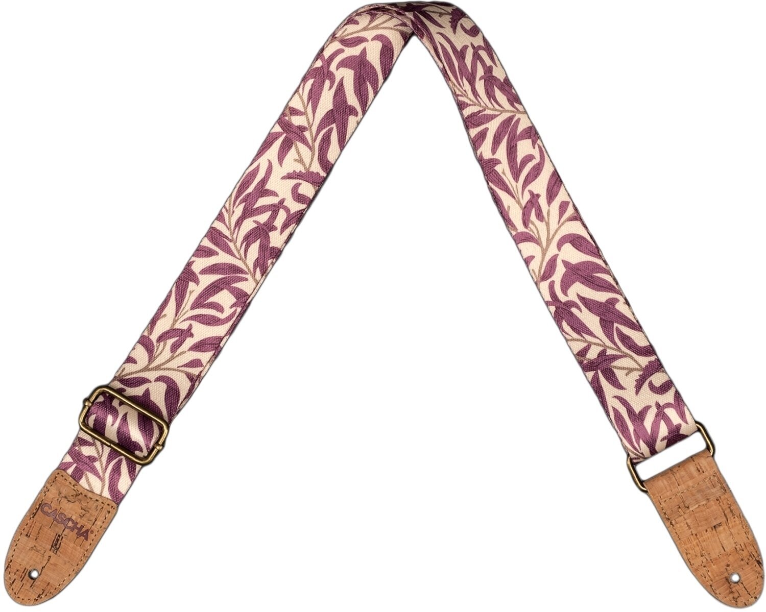 Ukulele Strap Cascha CUS-VC4 Vegan Cork Ukulele Strap Mauve Leaves