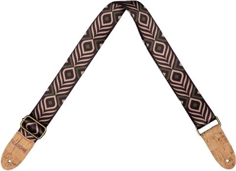 Ukulele Strap Cascha CUS-VC9 Vegan Cork Ukulele Strap Green Chevron - 1