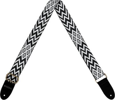 Ukulele Strap Cascha CUS-JW1 Jacquard Ukulele Strap Ethnic Black & White - 1