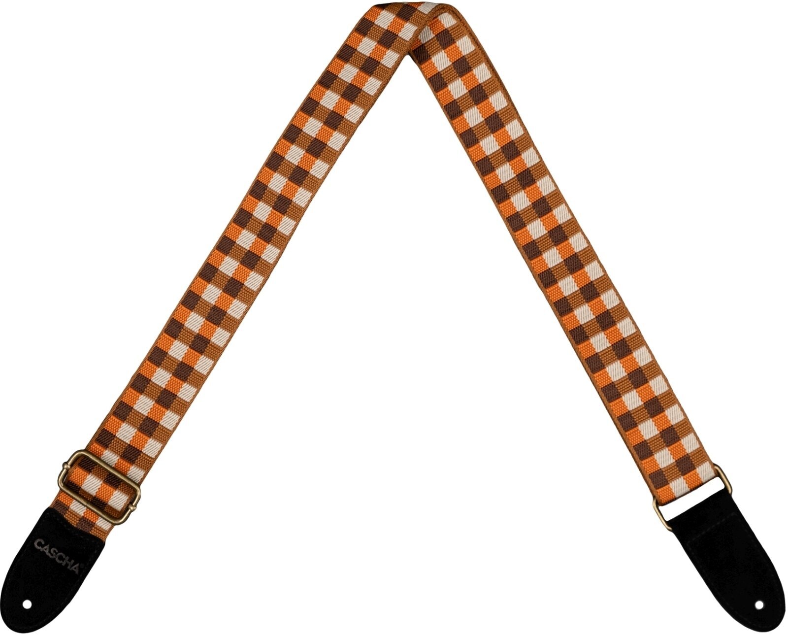 Riem voor ukelele Cascha CUS-JW4 Jacquard Riem voor ukelele Checkered Orange