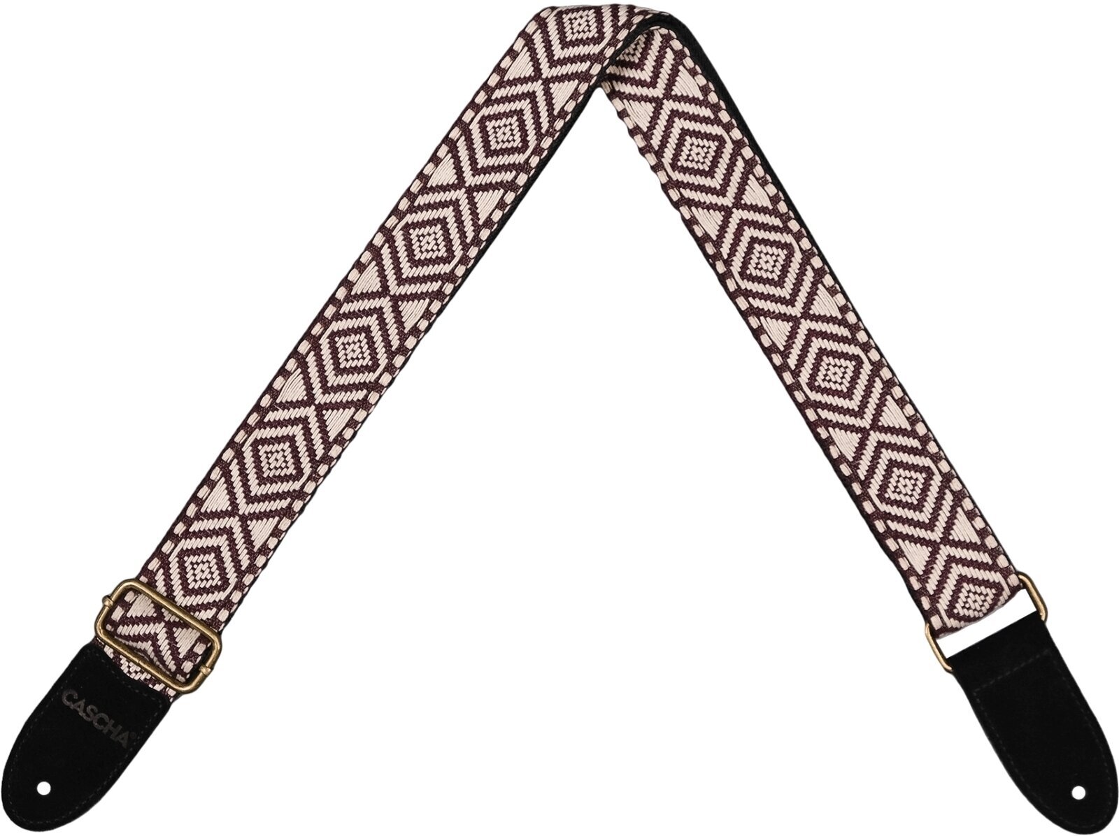 Sangle pour Ukulélés Cascha CUS-JW6 Jacquard Sangle pour Ukulélés Ethnic Brown & White