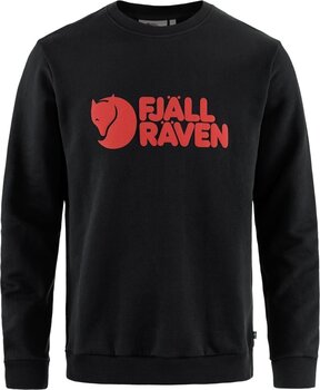 Friluftsliv huvtröja Fjällräven Logo Sweater M Black L Friluftsliv huvtröja - 1