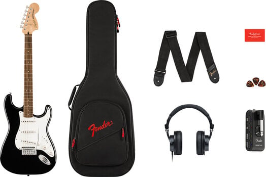 Guitare électrique Fender Squier Affinity Series Stratocaster Mustang Micro Pack Black Guitare électrique - 1