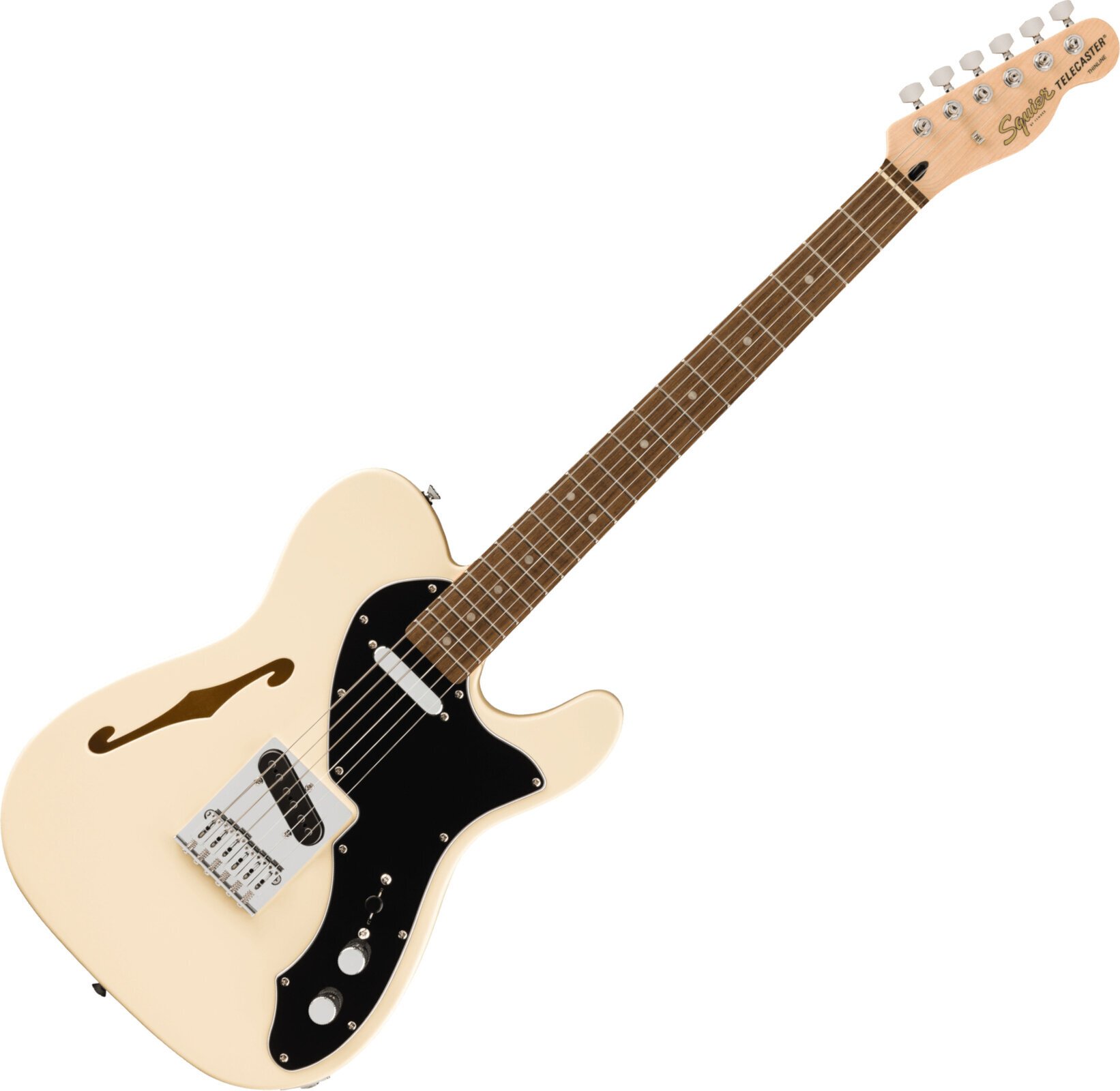 Guitare électrique Fender Squier Affinity Series Telecaster Thinline LRL Olympic White Guitare électrique