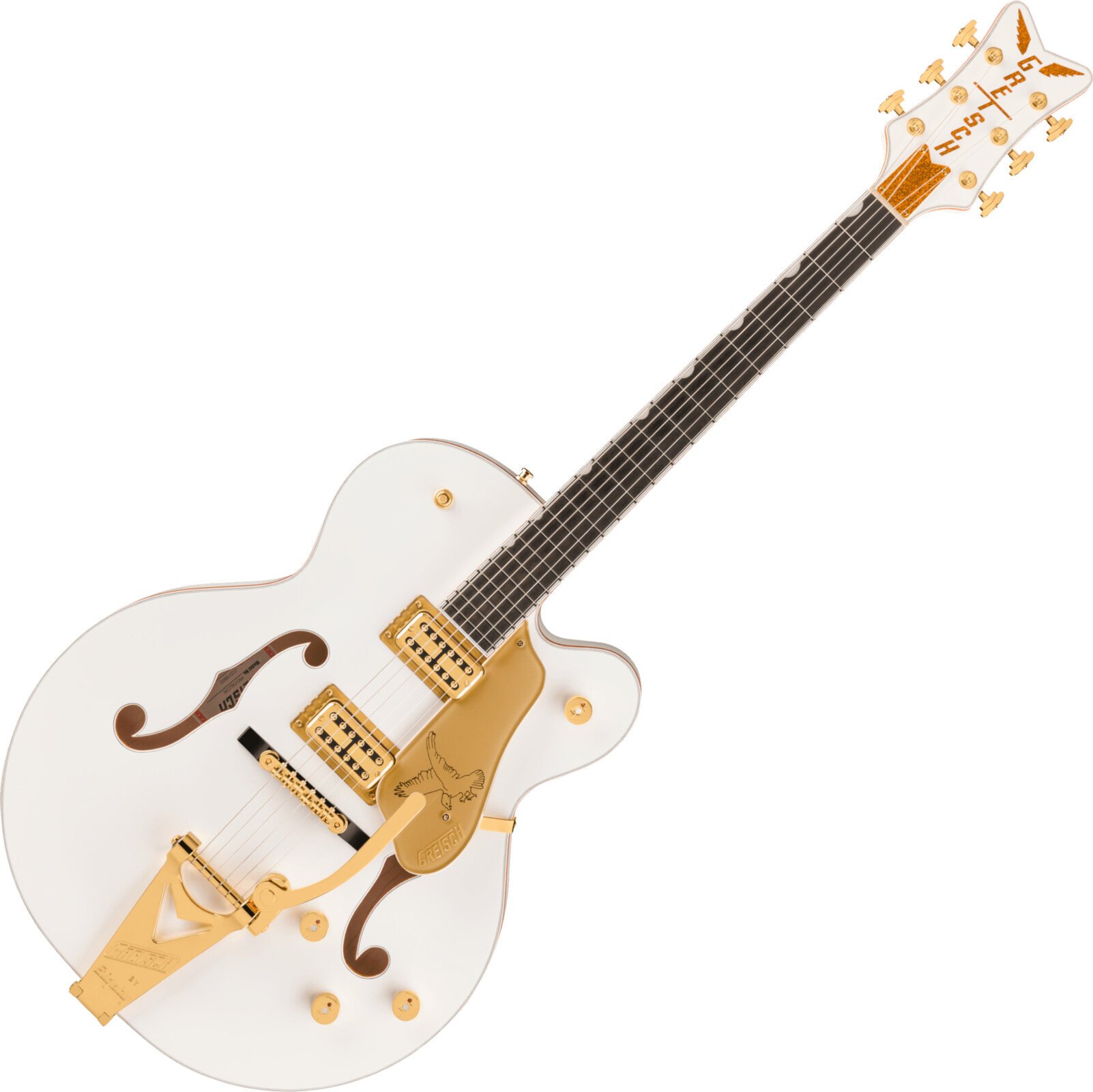 Halvakustisk gitarr Gretsch Falcon Hollow Body ST EB White Halvakustisk gitarr