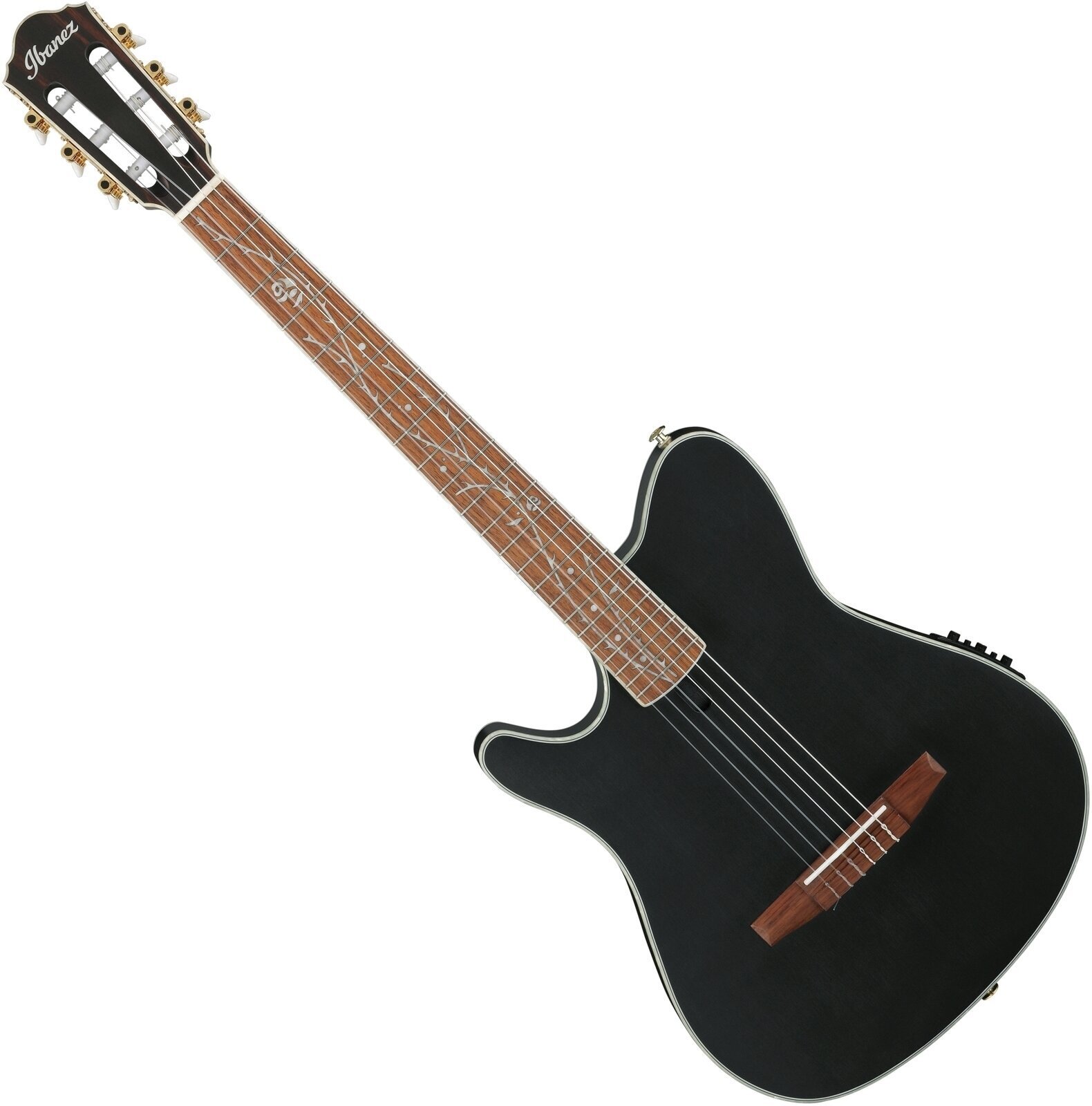 Guitarra eletroacústica especial Ibanez TOD10NL-TKF Transparent Black Guitarra eletroacústica especial