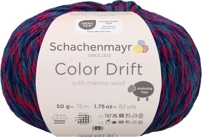 Fios para tricotar Schachenmayr Color Drift 00088 Peacock Fios para tricotar