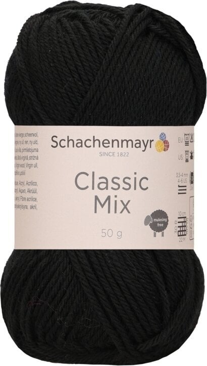 Pletací příze Schachenmayr Classic Mix 00099 Black Pletací příze