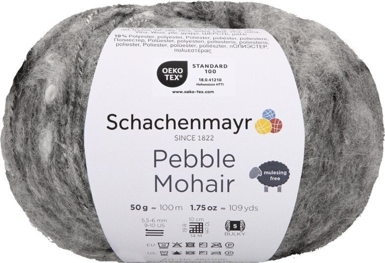 Pletací příze Schachenmayr Pebble Mohair 00090 Grey Pletací příze