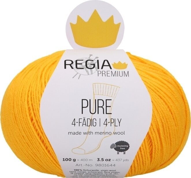 Knitting Yarn Regia Premium Pure 00020 Sunflower Knitting Yarn