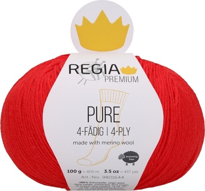 Knitting Yarn Regia Premium Pure 00030 Lipstick Knitting Yarn