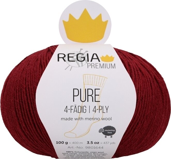 Fios para tricotar Regia Premium Pure 00033 Burgundy Fios para tricotar