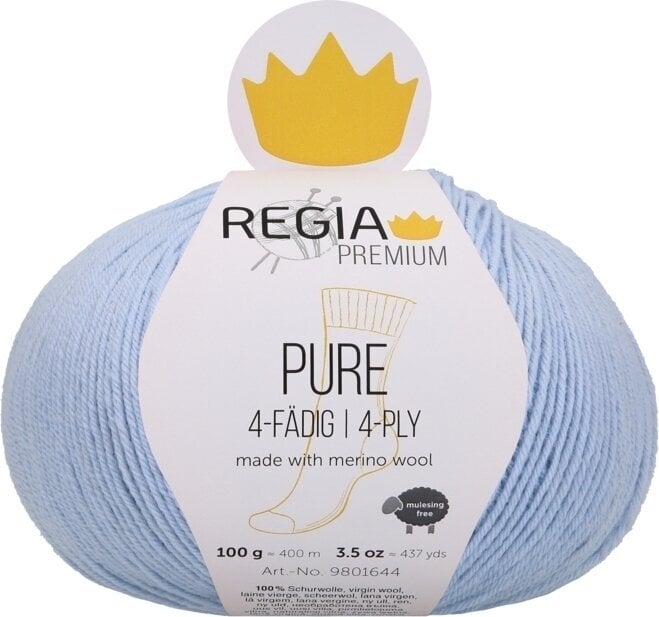 Knitting Yarn Regia Premium Pure 00052 Light Blue Knitting Yarn