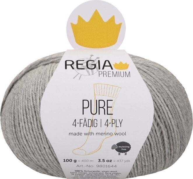 Przędza dziewiarska Regia Premium Pure 00090 Light Grey Mel. Przędza dziewiarska