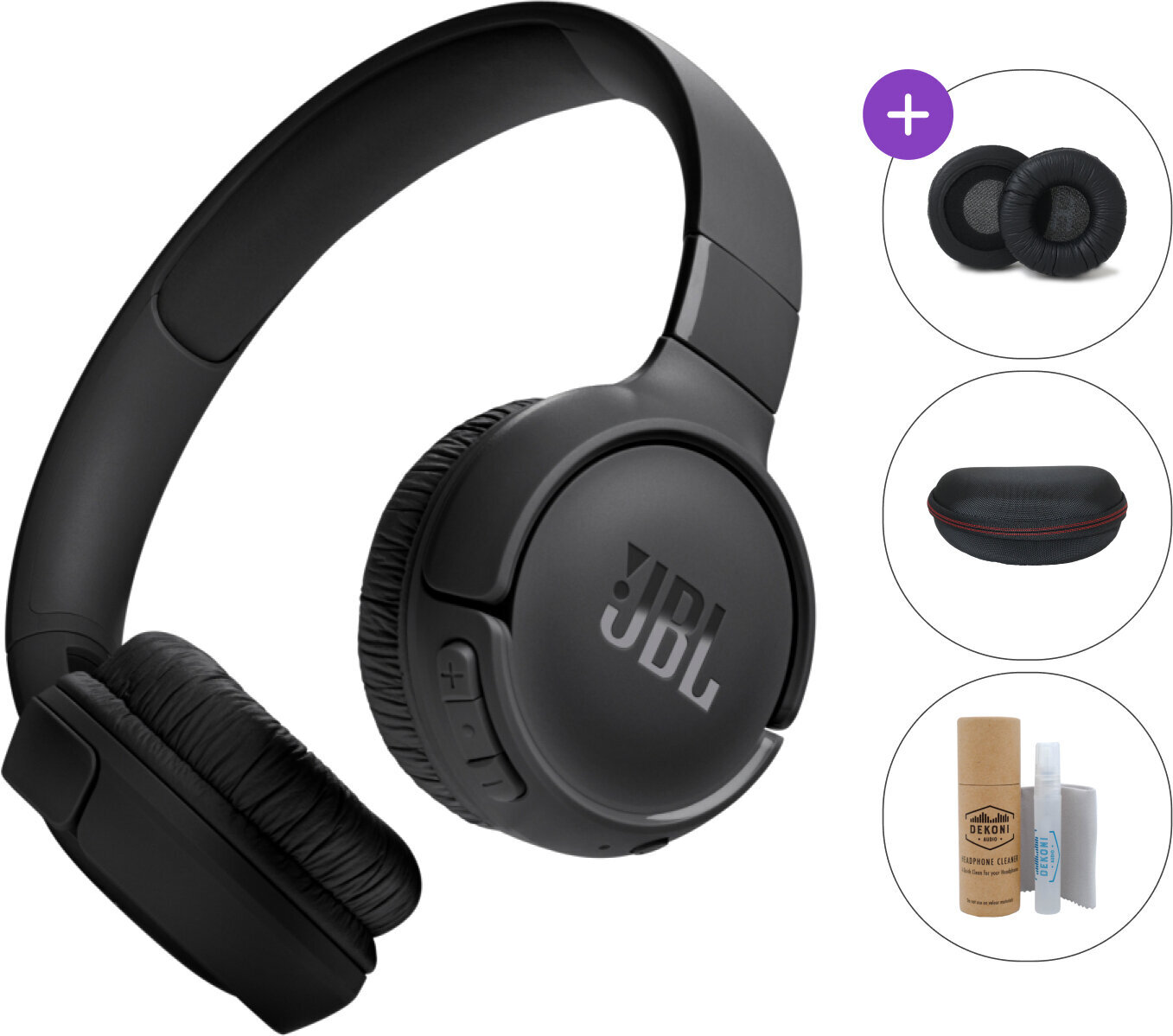 Vezeték nélküli fejhallgatók On-ear JBL Tune 520 BT SET Black Vezeték nélküli fejhallgatók On-ear