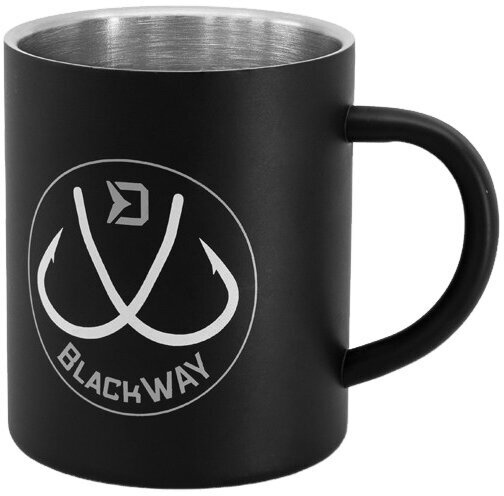 Kemping Evőeszköz készlet Delphin Stainless Steel Mug BlackWAY 300 ml Kemping Evőeszköz készlet