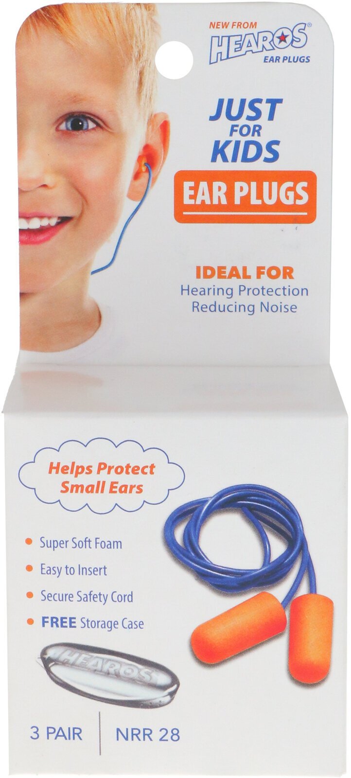 Earplugs Hearos Just for Kids 3 Pairs Yellow Earplugs