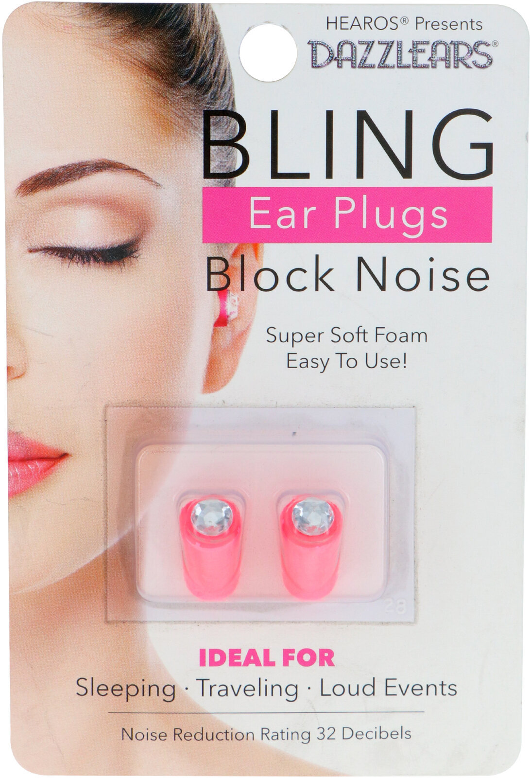 Earplugs Hearos DAZZLEARS Bling Pink NRR 32db Pink Earplugs