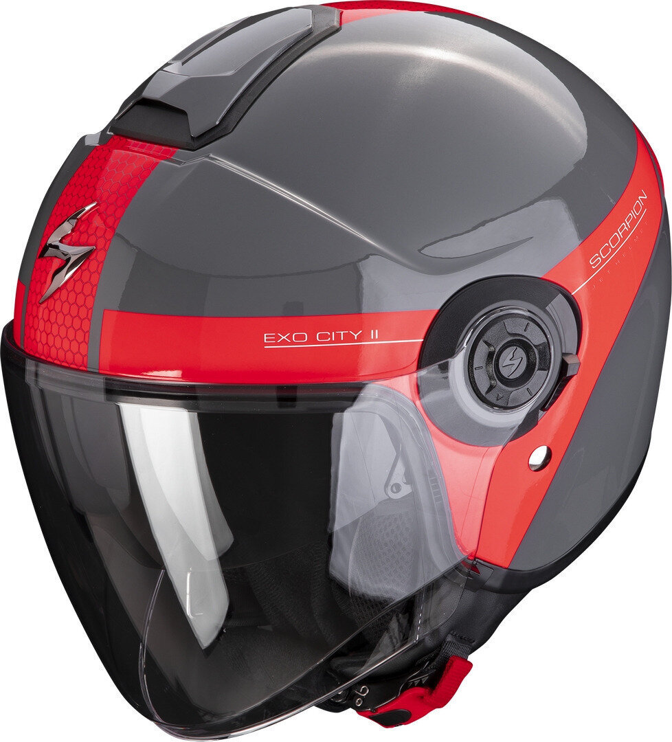 Helm Scorpion EXO-CITY II SHORT Grey/Red XS Helm