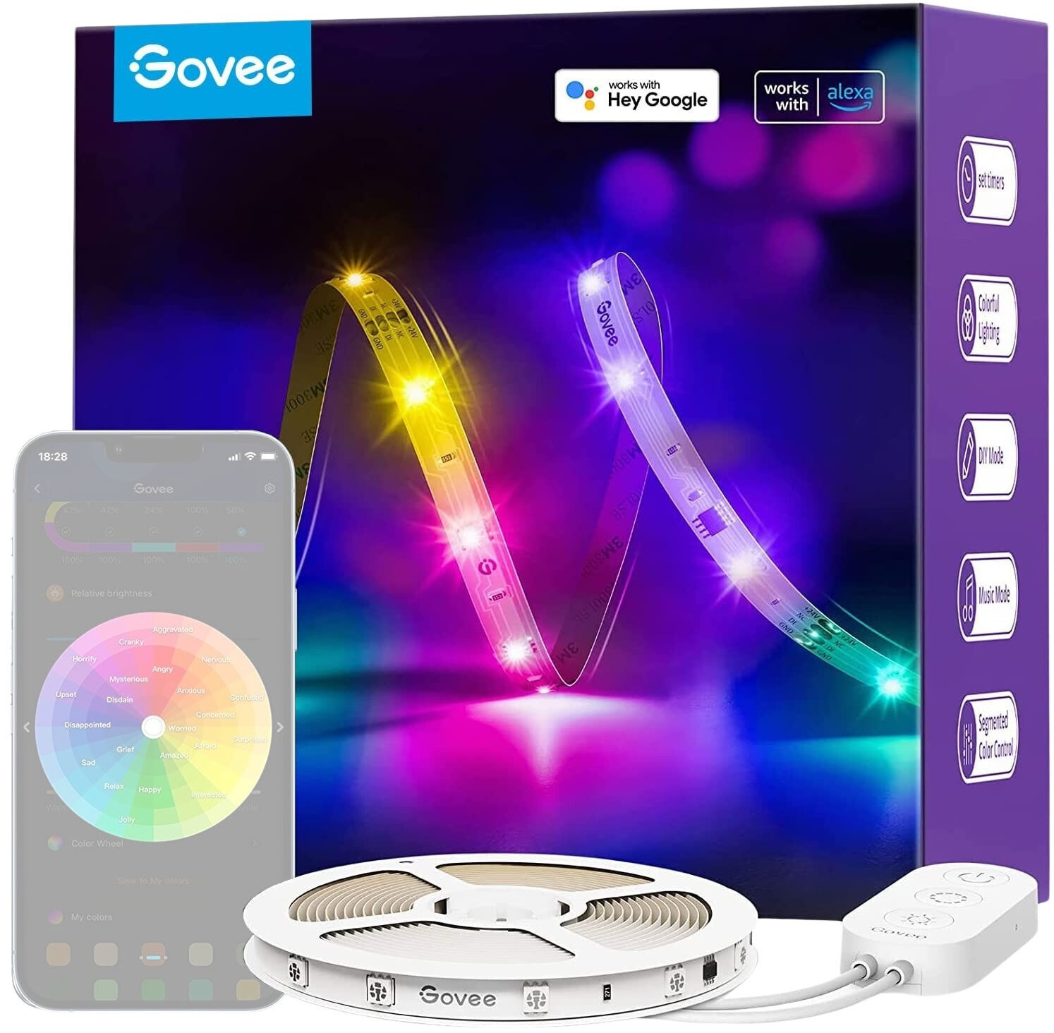 Stúdiófény Govee WiFi RGBIC PRO Smart LED 10m Stúdiófény