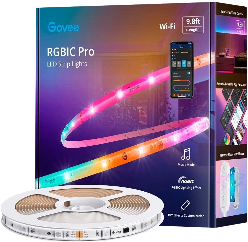 Lumină de studio Govee WiFi RGBIC Smart PRO LED 3m Lumină de studio