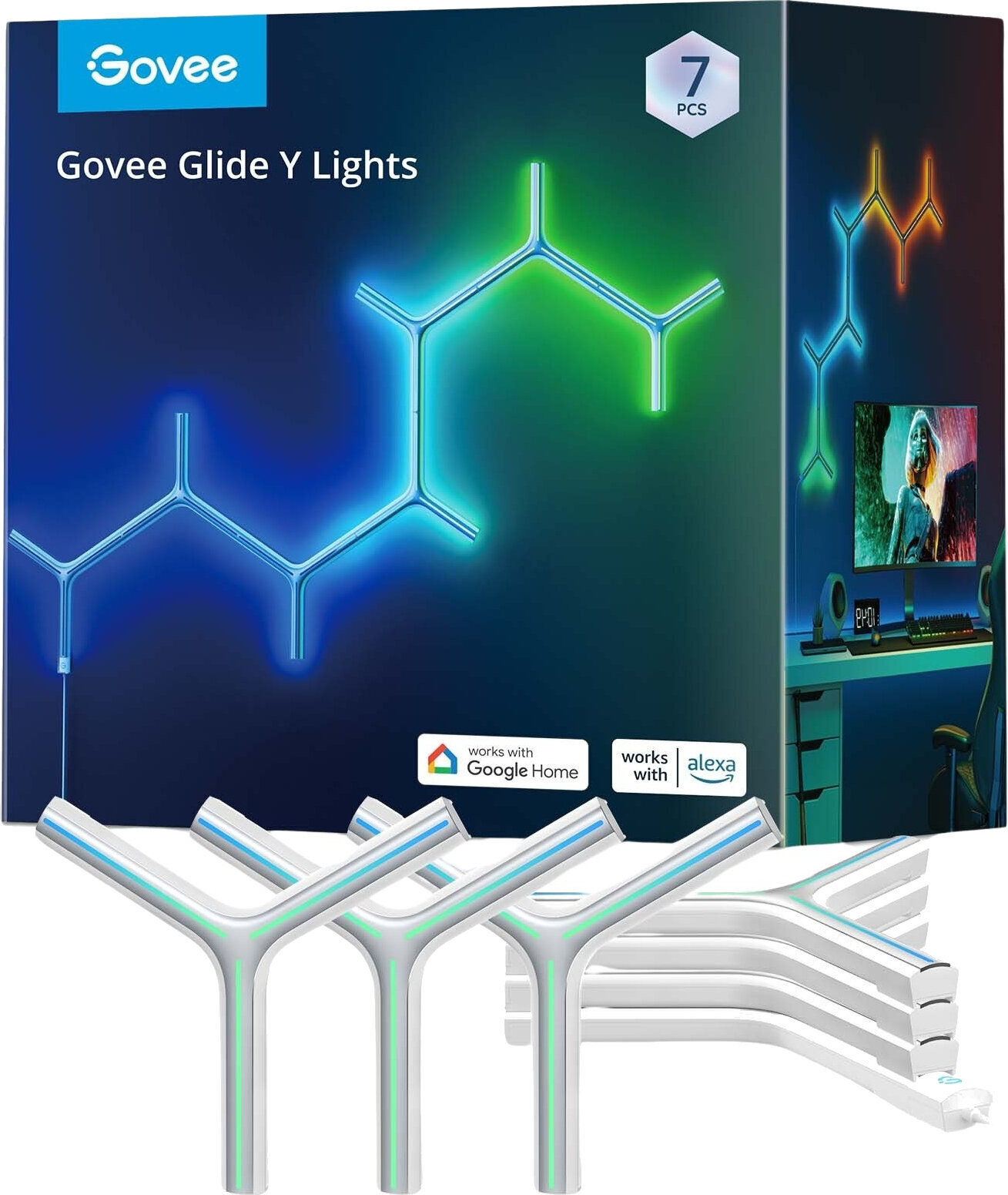 Lumière de studio Govee LED RGBIC Y Shape Light Panel Lumière de studio