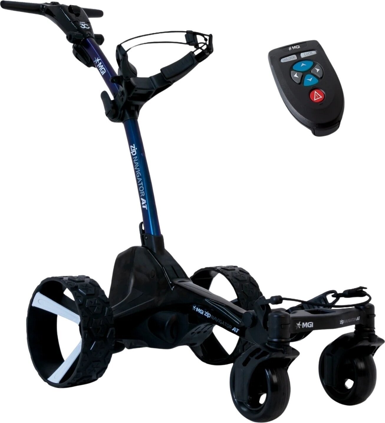 Electric Golf Trolley MGI Zip Navigator All Terrain Black Electric Golf Trolley