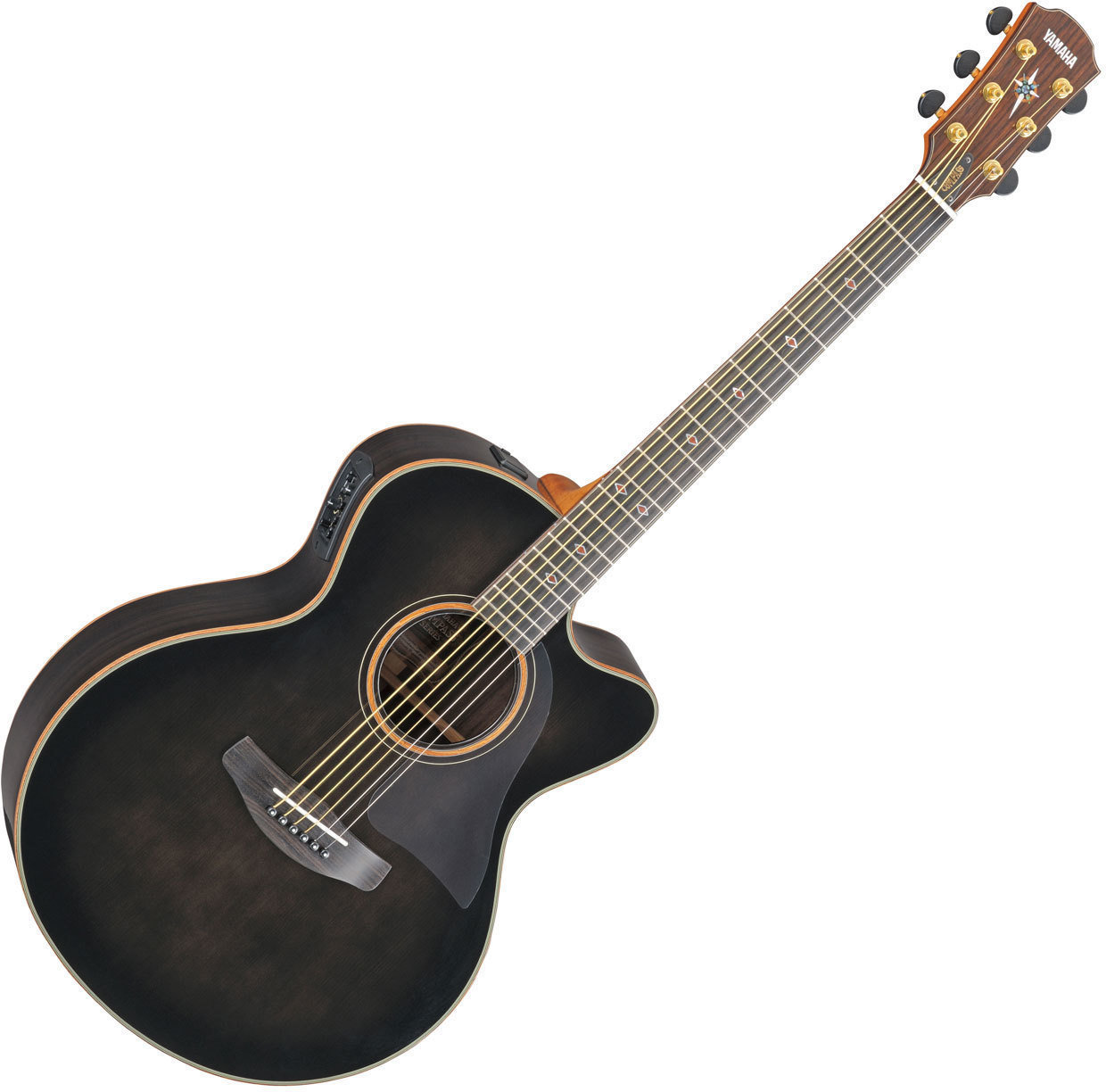 Jumbo elektro-akoestische gitaar Yamaha CPX1200II TBL Translucent Black