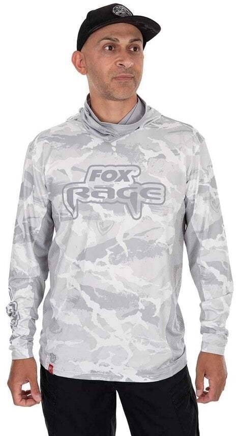 Horgászpóló Fox Rage Horgászpóló UV Hooded Top Light Camo S