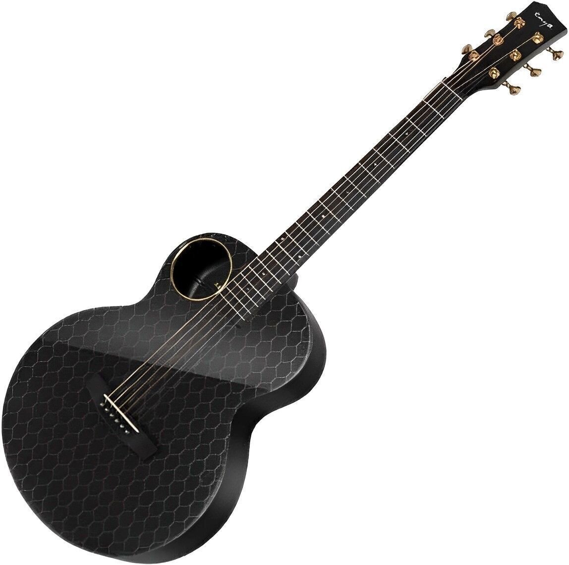 Jumbo Elektro-Akustikgitarren Enya Music X4 Pro Mini Acoustic Plus Black Jumbo Elektro-Akustikgitarren