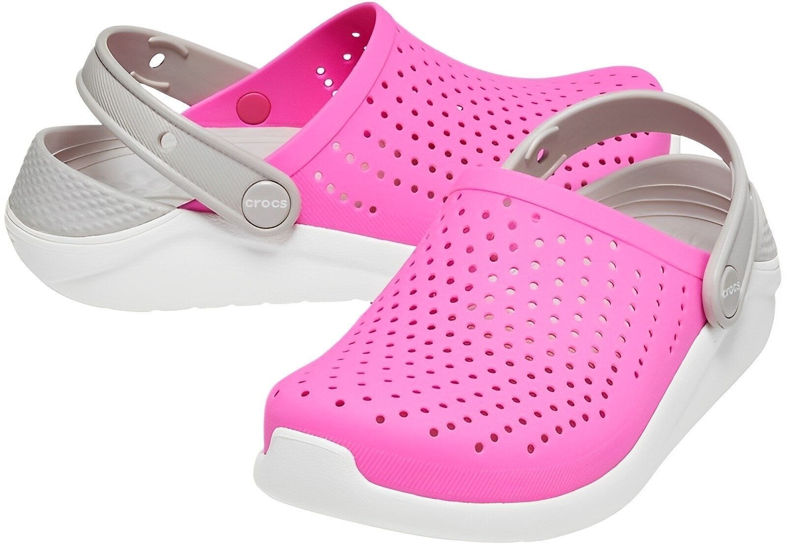 Seglarskor för barn Crocs LiteRide Clog Sandaler Electric Pink/White 33-34