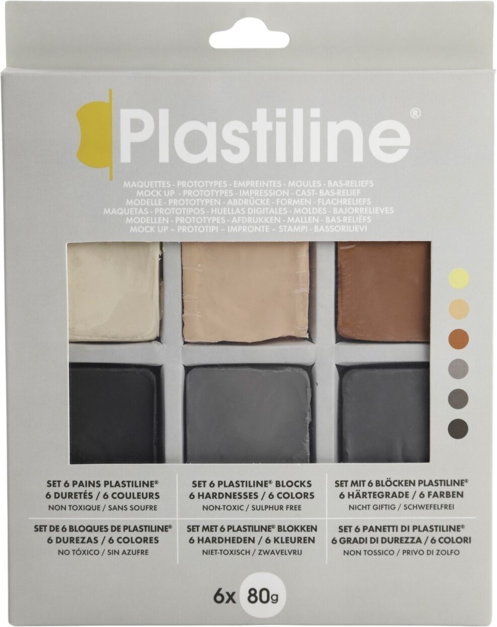 Argila para modelar profissional Plastiline Set Plasticine Sample Blocks Argila para modelar profissional 6 x 80 g