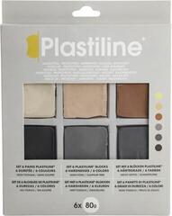 Professionelt ler Plastiline Set Plasticine Sample Blocks Professionelt ler 6 x 80 g