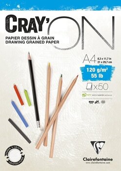 Bloc de dibujo Clairefontaine Cray'On Glued Pad A4 120 g Bloc de dibujo - 1