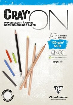 Carnet de croquis Clairefontaine Cray'On Glued Pad A3 120 g Carnet de croquis - 1